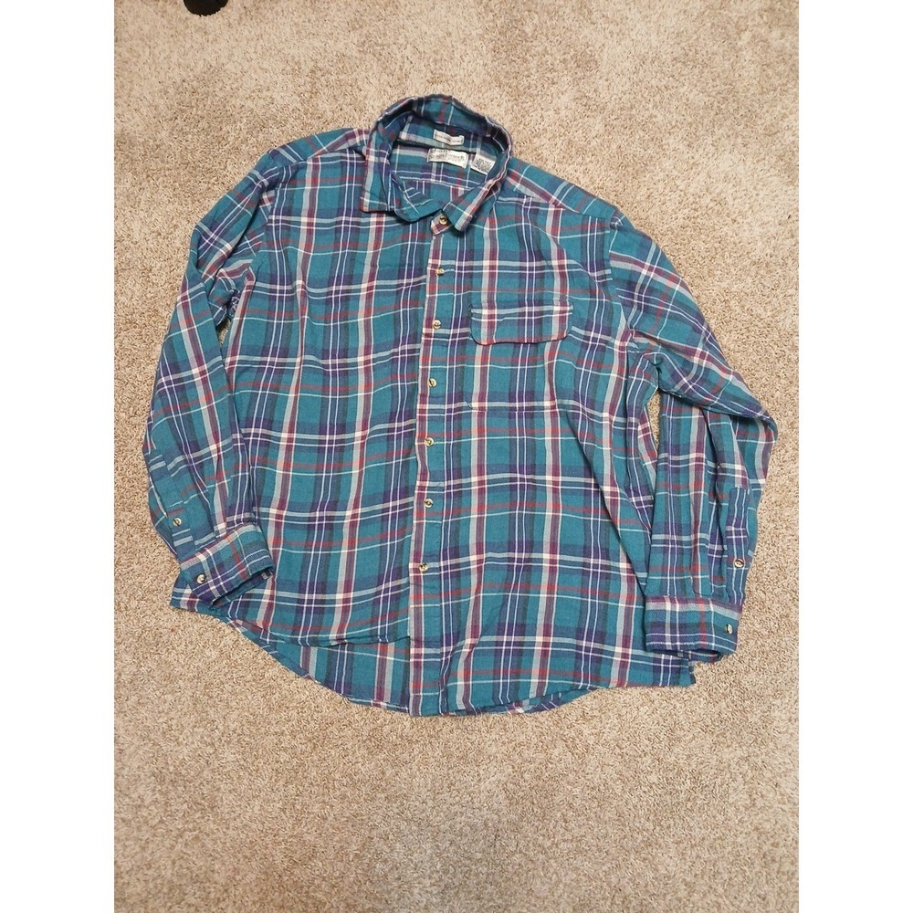 Rare VTG SEARS ROEBUCK & CO Checkered Plaid Casual Button Front Shirt 80s  XXL T